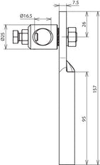 Dehn Adapter For Vertical Positioning Of Rods D 16mm St/Tzn - 106008