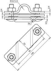 Dehn AS TE 25 ASSM10 STTZN Support de connexion de la tige de terre - 625021