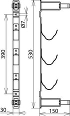 Dehn HV 3HH Dispositif de stockage pour trois fusibles HVHBC et pince à fusibles - 700004