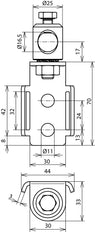 Dehn Stainless Steel Tensioning Straps Clip With Clamping Bolt - 106321
