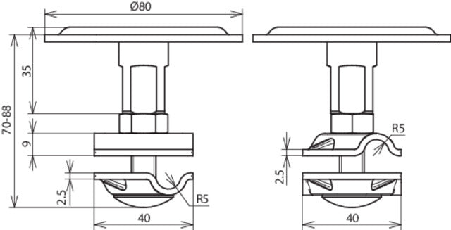 Goujon de terminaison d'air Dehn pour toits plats carrossables RD 8-10mm StSt - 108009