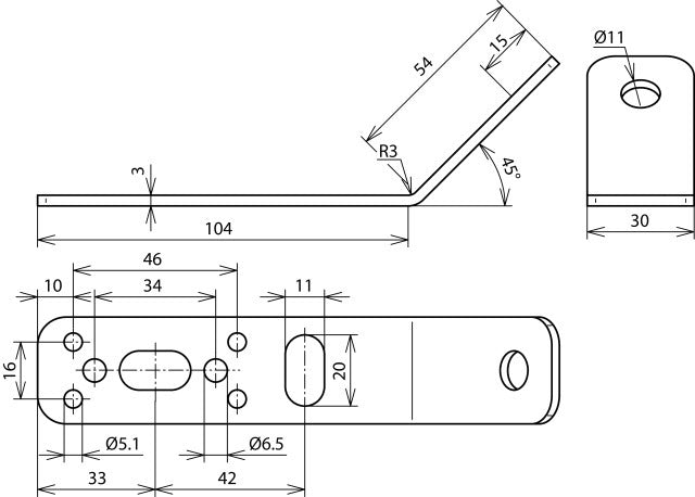 Dehn Support de montage 45 degrés en acier inoxydable pour Dehniso - 106315