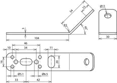 Dehn Support de montage 45 degrés en acier inoxydable pour Dehniso - 106315