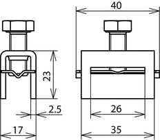 Tête de serrage Dehn pour sangle de tension 25x0.3mm Acier inoxydable - 106324 [2 pièces]