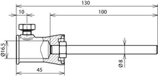 Dehn Fixing Adapter D 16mm Straight ZDC/StSt For Dehniso - 106340