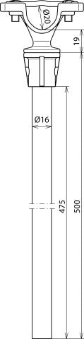 DEHN Entretoise PA GRP L 500mm Avec Support de Conducteur D 20mm - 106852