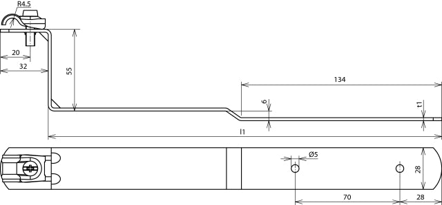 Dehn Quick Roof Conductor Holder StSt Rd 6-10mm L 260mm - 202901