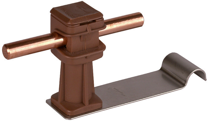 Dehn Support de conducteur de toit Acier inoxydable Plastique Marron H 36mm Rd 8mm - 204239 [2 pièces]