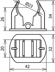 Dehn Adaptateur D23mm Pour HVI Conducteur Accessoire de montage sur le toit - 253027 [2 pièces]