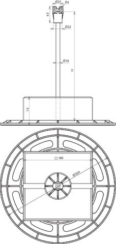 DEHN DLH 8 H435 D300 BS Set avec plaque de base et bloc de béton - 253125