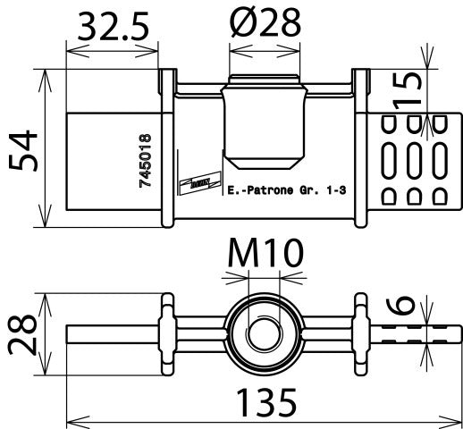 Dehn Cartouche de mise à la terre NH Taille 1-3 EP NH1 3 TI M10 - 745018