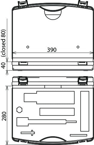 Mallette plastique Dehn vide 395x295x105mm pour tête de test PHE III - 766036