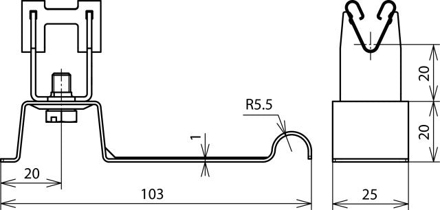 Support de conducteur de toit Dehn H20 L103 Rd 8mm avec support - 206349