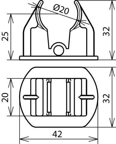 Adaptateur Dehn D 20mm pour fixation du conducteur HVI sur le toit - 253026 [2 pièces]