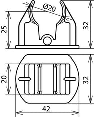Adaptateur Dehn D 20mm pour fixation du conducteur HVI sur le toit - 253026 [2 pièces]