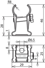 Support de canne à pêche en acier inoxydable pour fixation murale 13-16mm avec trou de 6,5mm - 275019 [2 pièces]