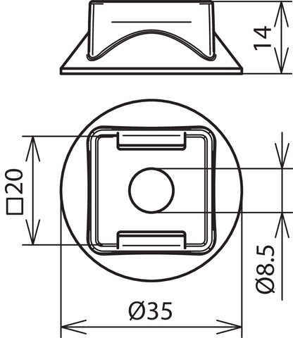 Dehn Base en plastique pour conducteurs et porte-cannes Gris - 276016 [10 pièces]