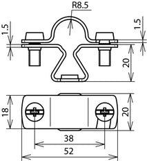 DEHN Support de canne à pêche en acier inoxydable avec filetage M8 pour 16mm Rd - 274116 [2 pièces]