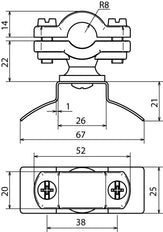 Stainless Steel Rod Holder With Tensioning Strap Fixing Part - 275716