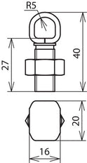 Dehn M12 Cu-RCB One-Piece Connector For Rd 8-12.5mm - 300017