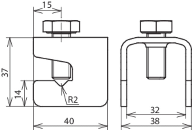 Pince de connexion Dehn pour renforcement de bâtiments St/Tzn - 308026 [2 pièces]