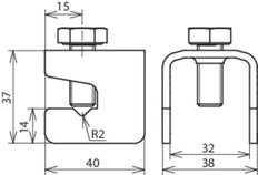 Pince de connexion Dehn pour renforcement de bâtiments St/Tzn - 308026 [2 pièces]