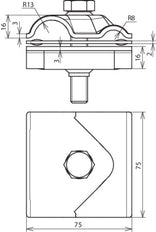 Dehn Maxi MV Clamp Avec Vis M12x65mm Pour RD 8-16 15-25mm - 308041