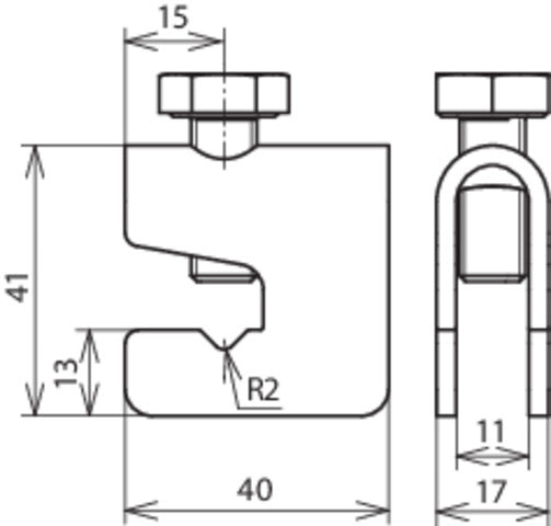 Dehn Connecting Clamp For Building Reinforcements 9kA - 308025 [2 pieces]