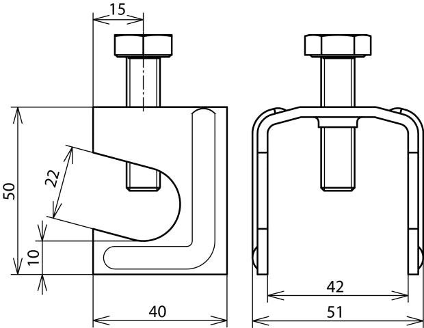 Pince de connexion Dehn pour les renforts de construction - 308030 [2 pièces]