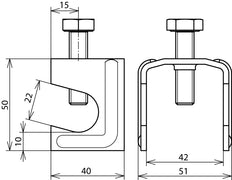 Pince de connexion Dehn pour les renforts de construction - 308030 [2 pièces]