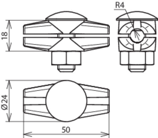 Dehn ES Connecteur RCB Pour Rd 8mm Avec vis à tête bombée - 309087
