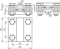Dehn Cross Unit CU avec accessoires de montage intermédiaires - 319207