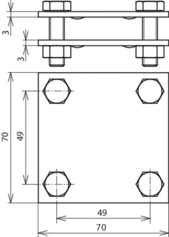 Dehn Cross Unit St/tZn Pour Fl 30-40mm Sans Plaque Intermédiaire - 320044