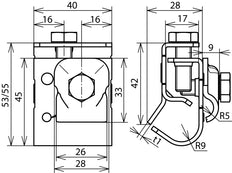 Dehn Gutter Clamp Set With Clamping Frame 16-22mm - 339067
