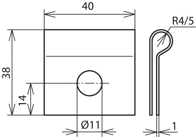Patin de serrage Dehn Avec Alésage D 11mm Pour Rd 8mm - 345008 [5 pièces]