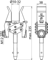 Clamp à vis de phase D 10-32mm T Pin Shaft Connection Element - 784032