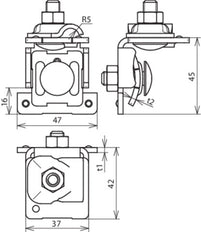 Dehn Saddle Clamp Cu Angled With Clamping Frame 0.7-8mm - 365057