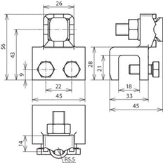 Dehn Pince de connexion MCI avec plage de serrage Fl 8-18mm avec vis - 370018