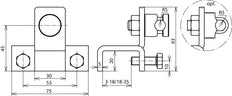Terminal vertical Dehn pour profilés 18-35mm avec connecteur KS - 372150