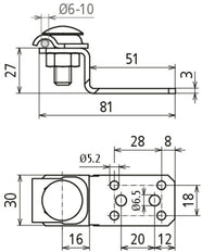 Oeillet de raccordement en aluminium en forme de Z Dehn avec cadre de serrage - 377100 [2 pièces]