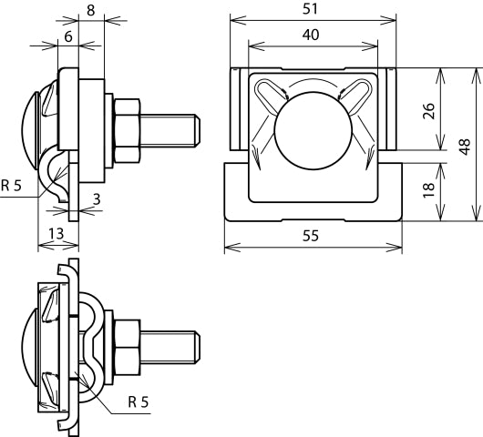 Dehn FS Clamp Air-Term Rod Clamp 10mm Al 2-fold Connection - 380110 [2 pieces]
