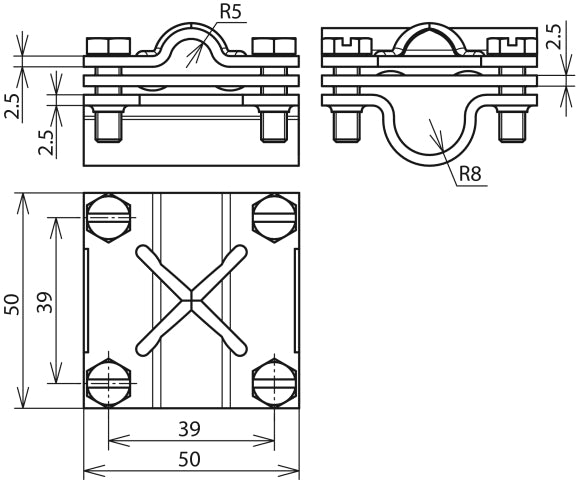 Unité transversale Dehn avec plaque intermédiaire CU KS 16 FL 30MM RD 16 - 316167