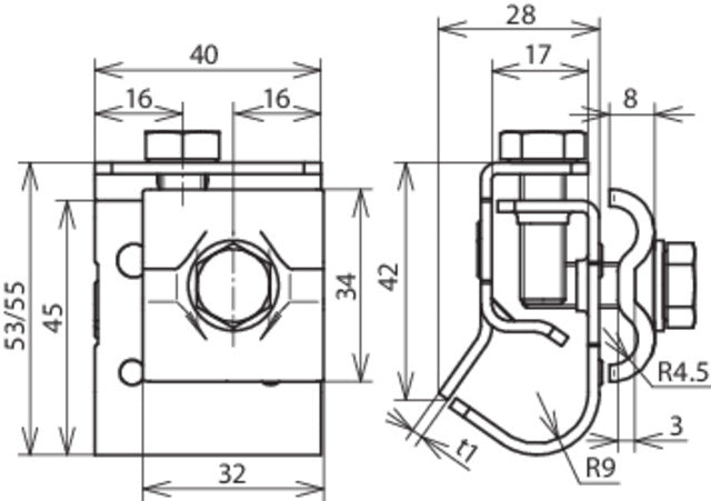 Dehn Stainless Steel Gutter Clamp With Double Cleat - 339059