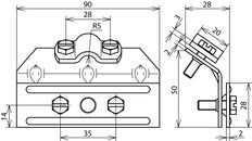 Dehn Snow Guard Clamp Cu With Cleat For Rd 7-10mm Range 3-13mm - 343007