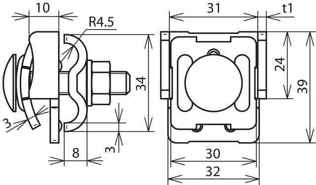 Pince à selle double Dehn avec plage de serrage 0,7-8mm - 365010 [2 pièces]