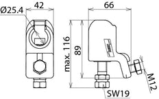 Dehn Ball Head Cap D 25mm With Hexagon Shaft For Conductors - 772320