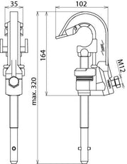 Dehn Phase Screw Clamp With T Pin Shaft For Cable Lug - 784201