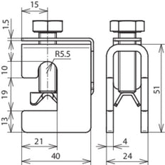 Bride de connexion en acier inoxydable Dehn pour une gamme de 5 à 18 mm - 372019