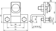 Dehn pince verticale StSt pour profilés 18-35mm avec cadre - 372149