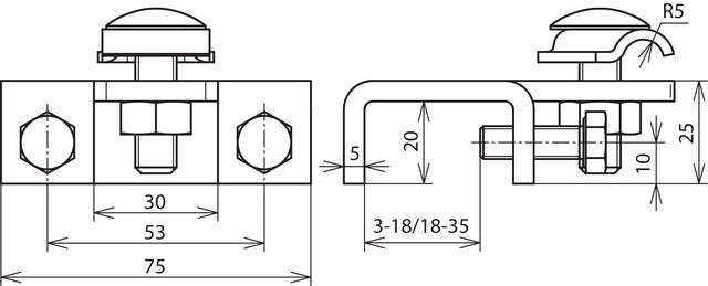Dehn Clamp Type Horizontal Pour Profilés Avec Cadre - 372219